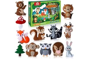 Tacobear Kit da Cucito Animali della Foresta Feltro Fai da Te per Bambini Kit Cucito Giungla Animali Materiale Kit per Lavoretti Creativi Bricolage Kit per Bambini