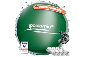poolomio® Poolkissen Rund 3m (Pools 300-420 cm) | Poolkissen Winter XXL Ø 300 cm Luftkissen 420 g/m² | Winterkissen Poolabdeckung | Frost- & Chlorbeständig | Pool Kissen inkl. Seil & Reparaturset