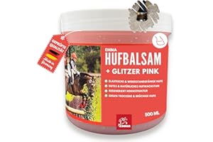EMMA Huffett Horses with Glitter 500 ml Pink with Laurel Oil I Hoof Ointment for Horses I Hoof Balm Healthy Hooves Horse I Hoof Treatment Against Dry Hooves I Hoof Care for Horses I Laurel Ointment