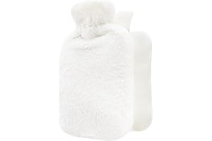 Qomfor Bolsa De Agua Caliente Con Funda Para El Alivio Del Dolor De Espalda, Cuello, Hombros Y Para Noches Acogedoras - Morado, Capacidad De 1.8L - Blanco