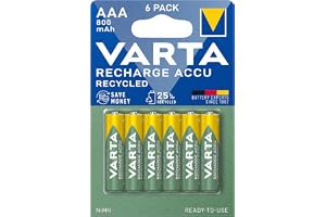 VARTA Batterier AAA, laddningsbara, 6 stycken, Recharge Accu Recycled