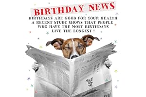 The Heritage Press 'Birthday News' Dog Birthday Card with Envelope - Made in UK - Eco-Friendly - 150X150mm