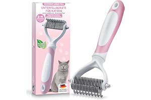 BluePet Brosse pour Sous-Poil de Chat, Brosse pour Chat à Poils Longs, Peigne Démêlage Professionnel, Pour Sous Poil et Nœuds, Étrille Démêlant pour Poils Longs, Peigne pour chat (rose)