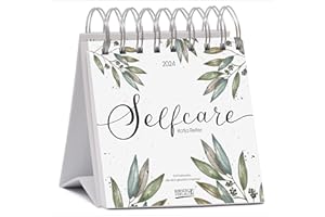 Selfcare 2024: Aufstellbarer Typo-Art Postkartenkalender. Jede Woche ein neuer Spruch. Hochwertiger Wochenkalender für den Schreibtisch
