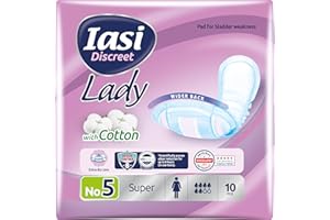 IASI Discreet Lady Damenbinden für Blasenschwäche, leicht und moderat, Größe Super, 10 Stück