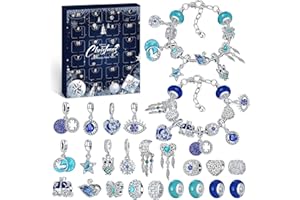 Hymarvo Calendario Adviento 2025 Joyas Niñas Mujer, Calendario de Adviento Bisuteria Kinder Adolescentes Mujer Kit para Hacer Pulseras Manualidades Regalos DIY Pulseras Regalo Niña