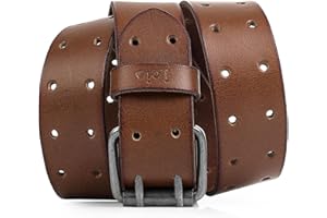 Lois - Ceinture Homme Cuir Véritable - Ceinture Homme Cuir Vintage - Ceinture Cuir Reglable - Ceinture Homme Grande Taille - Ceinture Homme Travail Cuir - Ceinture Homme Boucle Metal