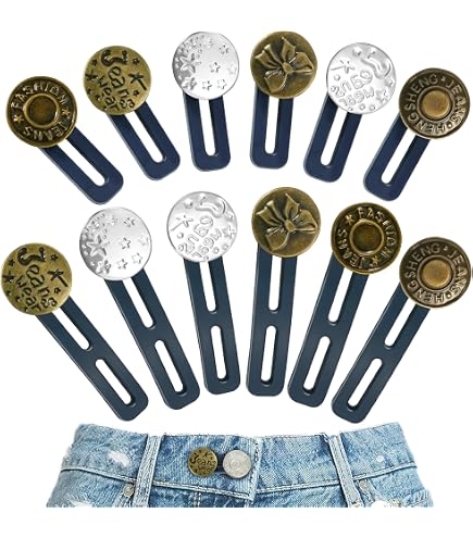 HAOXYO 8 Set Jeans Vita Strettoio Fiore Bottone,Bottoni per Stringere Jeans, Stringi Pantaloni Vita Bottone Jean Regolabile Regolabile Nessuna Cucitura Richiesta,Per Cambiare la Misura Della Vita