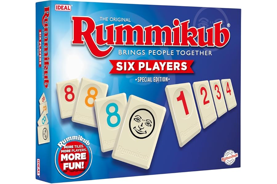 Rummikub IDEAL 6 Players: Brings People Together | Family Games | 2-6 Players | Ages 8+