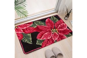 VIONNPPT Tapis à nouer soi-même Série 3D Fleurs - Kit de crochet de fixation pour enfants et adultes - Kit de crochet à nouer - Avec impression pré-imprimée (A, 60 cm x 40 cm)