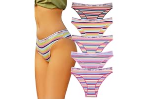 FINETOO 9er Pack Slips Damen Baumwoll Unterwäsche Frauen Set Colorful Slip Sport Hipster Fashion Panties Unterhose Multicolor Underwear Women Mehrpack S-XL