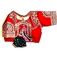 Shubhlaa Women's Designer Stylish Silk Bridal Readymade Blouse for Saree and Lehenga (38" Stitched)