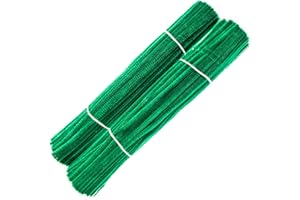 Waycreat 200 Pieces Pipe Cleaners Dark Green Chenille Stem for DIY Art Craft Decorations (6mm x 12 Inch)