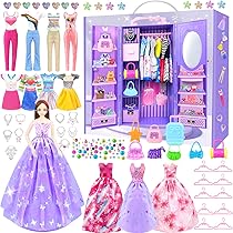 22 vestiti e accessori per bambole, 1 felpa con cappuccio 9 t-shirt 2 gonne corte 4 pantaloncini 1 pantaloni lunghi 4 appartamenti 1 cappello, abiti American Street Compatibile con Barbie da 11,5