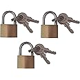 3 x Small Travel Suitcase Luggage Pad Locks with 2 Keys