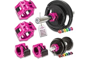 C.P. Sports 1 par de Cierres para Pesas de 25 mm, 30 mm, 50 mm, para Barras de Pesas largas, Cortas, Pesas para Body Pump, collarines para Mancuernas, Cierre de sujeción rápida y Segura