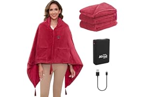 ‎KINTIWE Kintiwe Heizdecke, Elektrische Wärmedecke Heizdecke mit 20000mAh Akku Kabellos, Heizkissen für Nacken und Schulter mit 4 Heizzonen und 3 Temperaturstufen