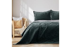 ‎RESTILO Narzuta Na Łóżko 170 x 270 cm Szara Grafitowa Welwetowa Zamszowa Pikowana AmeliaHome Laila