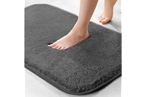 wyewye Tappetino da bagno in microfibra, super spesso, 2 cm, super assorbente, 40 x 60 cm, grigio scuro