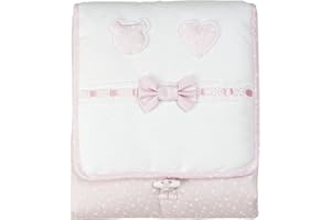 FILET P1519R- Fasciatoio Da Borsa I Morbida E Igenica Spugna I 100% Cotone I Prodotto Realizzato In Italia I Per Neonati/Prima Infanzia - Bianco, Rosa