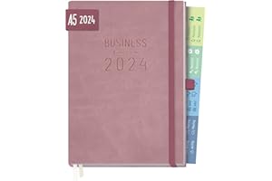 ‎HÄFFT Chäff Business-Timer Deluxe 2024 A5 [Altrosa] 1 Woche 2 Seiten | Terminplaner, Wochenplaner, Wochenkalender, Organizer, Terminkalender für perfektes Zeitmanagement | nachhaltig & klimaneutral