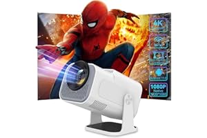 COOLFELL Mini Projector 4K with WiFi 6 and Bluetooth, 1080P Full HD Portable Mini Projector with Android 11.0 and 180° Rotatable, Auto Keystone Home Projector for Phone/TV Stick/Laptop