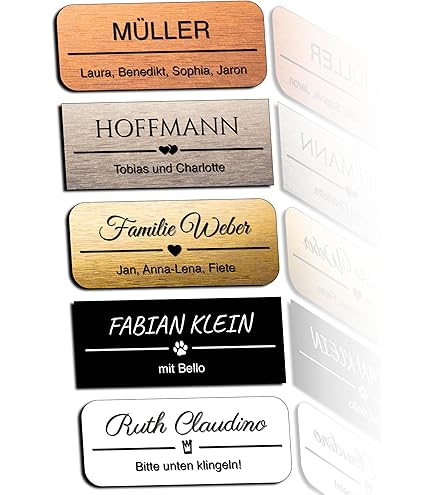 Gravola Türschild Selbstklebend - Elegantes Namensschild 80x40mm In Silber