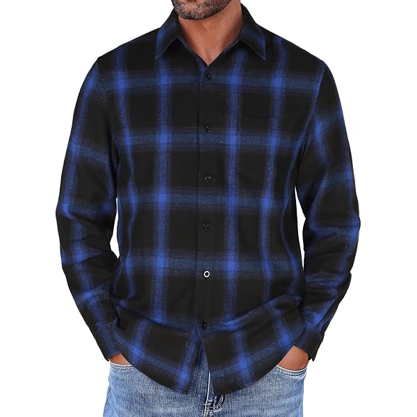 COOFANDY Camicia da uomo a maniche lunghe con bottoni, camicia da