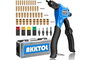 AKKTOL Pince a Insert Fileté, Pince a Insert, Ecrou a Sertir avec 100 Insert Fileté M6 M5 M4 M3, Pince a Sertir Ecrou facile à remplacer, avec étui de Transport, Pince Ecrou professionnel Manuel