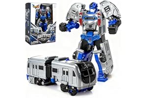 YongnKids Transforming Robot Car Toys for Kids, 2-in-1 Deformation Action Figure Friction Car Toy Robot, Educational Cars Toy for Children's Birthday Party Gifts