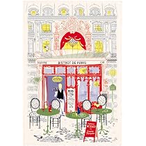 Torchon De Cuisine 100% Coton - 48 X 72 Cm - Écru Avec Motifs Shadoks