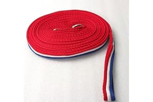 Cwell Equine Soft Cushion Horse Lunge Line Large Dog Training Lead 8 meter RED/WHITE/BLUE