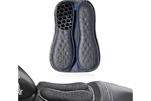 CHCYCLE Coussin de siège passager pliable pour moto - Gel haute élasticité 3D nid d'abeille - Confortable et respirant - Absorption des chocs - Housse de siège longue