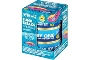 Fish 4 Ever | Azores Skipjack Tuna Steaks In Spring Water - Sustainably Fished. Tin Canned Food Rich In Omega-3, Great For Making Sandwich Spread Or Hot And Cold Snacks | 160g (Pack of 3)