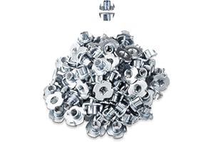 LIKERAINY Tuercas M4 x 8mm con 4 Dientes Metal T-Nuts Tuercas de Fijación para Muebles de Madera Insertos Ciegos Tuerca 200Pcs