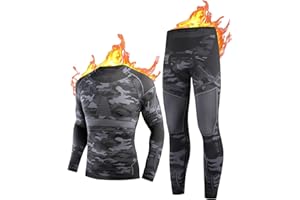 NOOYME Intimo Termico Uomo Traspirante Asciugatura Rapida Set Termica Uomo per L'attività all'Aria Aperta Ideale per Sci Pesca Alpinismo Ciclismo Allenamento Corsa Autunno Inverno