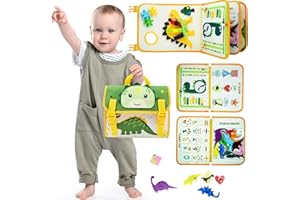 Almaxi Busy Board Deutsch, Montessori Spielzeug ab 2 Jahre Kleinkind, Dinosaurier Montessori Activity Board Lernspielzeug Motorikspielzeug Geburtstagsgeschenk Busy Book für 1 2 3 4 Jungen Mädchen