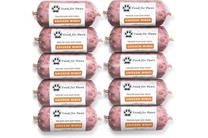 Food For Paws – Frozen Chicken Mince Raw Dog Food – 100% Natural High-Protein, Grain-Free Diet for Dogs – 4.5KG Box (9 × 500g) – Wet Raw Food for Dogs & Puppies – Perfect Dog Meal