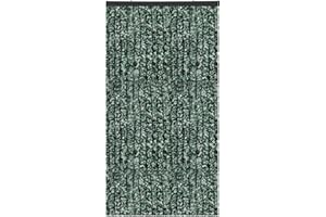 Arsvita Flauschvorhang 90x220cm (Meliert Dunkelgrün/Weiß), Perfekter Insekten- und Sichtschutz für Ihre Balkon- und Terrassentür, viele Farben