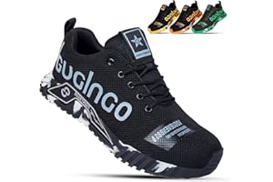 Aohuyergai Zapatos de Seguridad para Hombre Zapatillas De Seguridad Ligeros Mujer con Punteras De Acero, Zapatos De Trabajo Comodos, Zapatos Industriales De Construcción Transpirables