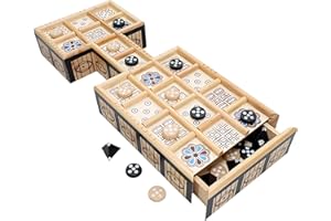 WE Games Royal Game of UR, Gioco da tavolo per due giocatori di strategia antica con tavola in legno da 34,3 x 14 cm e cassetti portaoggetti, ideale per gli appassionati di storia