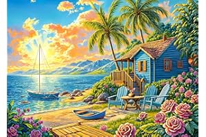 HUADADA Puzzle 1000 elementów dla dorosłych, klasyczna gra edukacyjna, wschód słońca nad morzem, piękna dekoracja, puzzle, prezenty