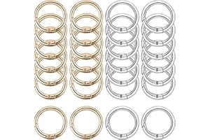 KGGZKG 30 Pezzi Moschettoni per Borse Moschettone Rotondo 26mm Anelli per Borse Uncinetto Ganci per Borse Accessori per Borse fai da te Scatto Molla Portachiavi-O per Zaini Borsetta Cinghie Argento&Oro