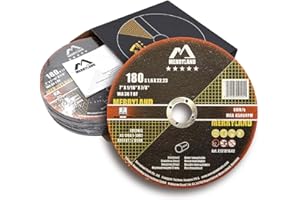 Merryland Trennscheibe 180 Metall Edelstahl Stahl für Winkelschleifer, 180 X 1,6 mm Dünn Flexscheibe Gerade 25 Stück, Experten-Line E12101642