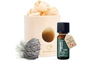 ‎ALPENHERZ Alpenherz Zylinder Set mit Zirbenöl 10 ml naturrein aus Österreich Zirbenholz Würfel Duftspender Zirben Duft Holz Deko Zirbe Diffusor Diffuser Geschenke Zirbenlüfter Zirbenset