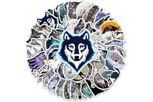 AFFOTO Wolf Aufkleber für Laptop(50 PCS),Geschenk für Kinder Teens Erwachsene Jungen,Wolf Stickers Wasserdichte Vinyl Aufkleber für Scrapbook,Skateboard,Auto,Gepäck