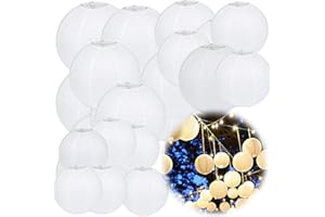ZHYLUO Lampions Weiße 30 Stück Papierlaterne Papier Laterne,Hängende Runde Papierlaternen für Hochzeit Geburtstag Feiern Garten Deko(10 cm/15 cm/20 cm/25 cm/30 cm; 6 Stück von jeder Größe)