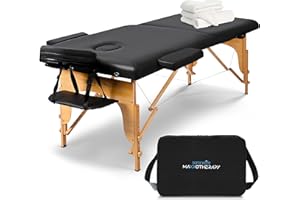SereneLife Portable Massage Table, Professional Adjustable Folding 3 Sections Massage Bed with Carrying Bag, Lash Bed Ideal for Beauty Salon, Physical Therapy, Tattoo Parlor, Spa & Facial Treatment