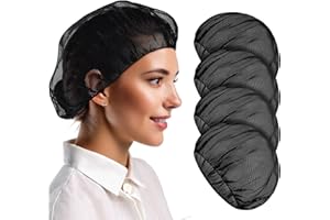 Nogeqi 4 retine elastiche per capelli da cucina, cappello da chef da donna, unisex, regolabile, per dormire, per capelli, rete per capelli, riutilizzabile, lavabile per cappello da officina da uomo