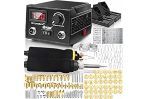 165-tlg Brandmalstation, 100W Brandmalerei und Lötkolben set, 5x Lötspitzen & Zwei Stift, Holzbrenner Brennkolben Brandmalgeräte, Lötstation Lötset Soldering Iron, Temperatur Einstellbar 0-750°C